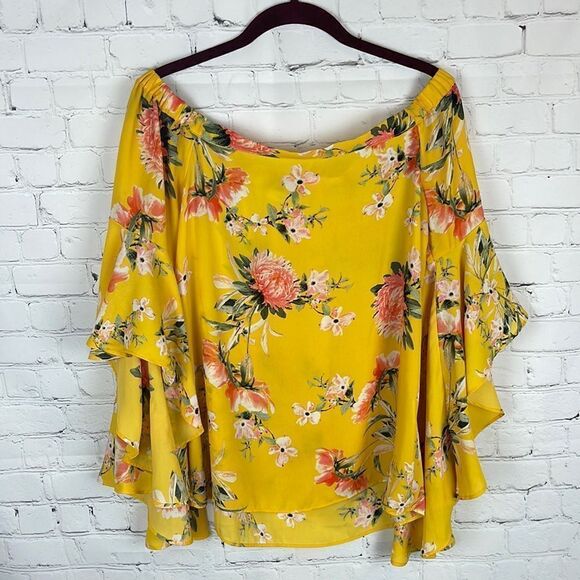 Rose + Olive Floral Off Shoulder Blouse - Picture 1 of 6